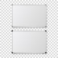 Vector 3d Realistic Blank Magnetic Whiteboard with Marker, Round Magnets and Board Sponge Set, Closeup Isolated. Design Royalty Free Stock Photo