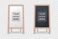 Vector 3d Realistic Blank White and Black Wooden Board for Restaurant Menu Icon Set Closeup Isolated. Advertising Street Royalty Free Stock Photo