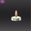 Vector 3d realistic candle frame types set on dark transparent background