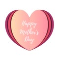 Vector 3d realistic card - Happy Mother`s Day in paper cut style