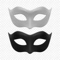 Vector 3d Realistic Carnival Face Mask Icon Set, Masks for Party Decoration, Masquerade Closeup Isolated. Design Royalty Free Stock Photo