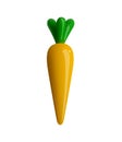 Vector 3d realistic carrot. Ceramic decorative object