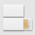 Vector 3d realistic closed and opened blank box of matches icon set, closeup isolated on transparency grid background Royalty Free Stock Photo