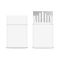Vector 3d Realistic Closed and Opened Clear Blank Empty with Cigarettes Pack Box Icon Set Closeup Isolated on White Royalty Free Stock Photo