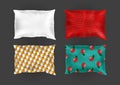 Vector 3d realistic bright pillows template, mock-up