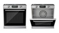 Vector 3d realistic compact oven, gas stove