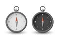Vector 3d Realistic Compass Icon Set. Minimalistic Compass Illustration with Black and White Dial. Navigation Compass Clipart Royalty Free Stock Photo