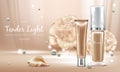 Vector 3d realistic concealer with pearls, cosmetics