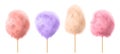 Vector 3d realistic cotton candy on sticks