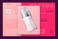 Vector deodorant bottle on modern site template