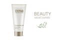 Vector 3d realistic empty plastic tube. Deep pore cleansing mask, hand cream, body gel, tonic. Cosmetic product for face