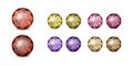 Vector 3d Realistic Gemstone, Crystal, Rhinestones Icon Set Closeup Isolated. Jewerly Concept. Design Template, Clipart