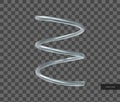 Vector 3d realistic geometric object. Isolated metallic silver helix shape