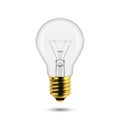 Vector 3d Realistic Golden Off Light Bulb Icon Closeup Isolated on White Background. Design Template, Clipart. Glowing