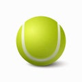 Vector 3d Realistic Green Textured Tennis Ball Icon Closeup Isolated on White Background. Tennis Ball Design Template Royalty Free Stock Photo