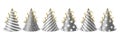 Vector 3d Realistic Grey and White Birthday Party Hat Icon Set Isolated on White Background. Party Cap Design Template Royalty Free Stock Photo