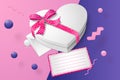 Vector 3d realistic heart box abstract scene