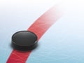 Vector 3d realistic hockey background with puck