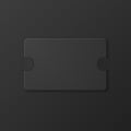 Vector 3d Realistic Horizontal Black Guest Room, Plastic Hotel Apartment Keycard, ID Card, Sale, Credit Card Design