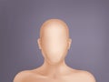 Vector 3d realistic human model, head without face