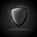 Vector 3d realistic luxury dark carbon shield