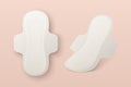 Vector 3d Realistic Menstrual Hygiene Products - Sanitary Pad Icon Set Closeup Isolated. Feminine Hygiene Icons -