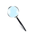 Vector 3d Realistic metal Magnifying Glass, Magnifying Glass Icon Close-up, highlighted on a white background Royalty Free Stock Photo