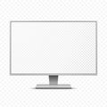 Vector 3d Realistic Modern TV Screen. Minimalistic Stylish Lcd Panel, Led TV Frame. Large Computer Monitor Display Royalty Free Stock Photo