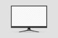 Vector 3d Realistic Modern TV Screen. Minimalistic Stylish Lcd Panel, Led TV Frame. Large Computer Monitor Display Royalty Free Stock Photo