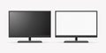 Vector 3d Realistic Modern TV Screen. Minimalistic Stylish Lcd Panel, Led TV Frame. Large Computer Monitor Display Royalty Free Stock Photo