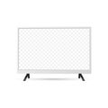 Vector 3d Realistic Modern TV Screen. Minimalistic Stylish Lcd Panel, Led TV Frame. Large Computer Monitor Display Royalty Free Stock Photo