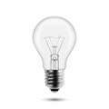 Vector 3d Realistic Off Light Bulb Icon Closeup Isolated on White Background. Design Template, Clipart. Glowing Royalty Free Stock Photo