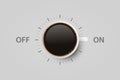 Vector 3d Realistic Off, On Switch with Coffee in White Ceramic, Porcelain Coffee Mug on Whitek. Coffee Cup Icon Royalty Free Stock Photo