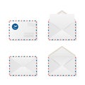 Vector 3d Realistic Open, Closed White Envelope Set. Isolated Envelopes. Blank, Empty Paper Sheet, Invitation, Message