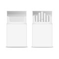 Vector 3d Realistic Opened Clear Blank Empty and with Cigarettes Pack Box Icon Set Closeup Isolated on White Background Royalty Free Stock Photo