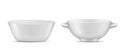 Vector 3d realistic porcelain tableware, glass dishes