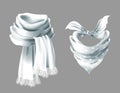 Vector 3d realistic red neck scarf, neckerchief Royalty Free Stock Photo