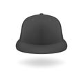 Vector 3d Realistic Render Black Blank Baseball Snapback Cap Icon Closeup Isolated on White Background. Design Template