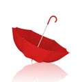 Vector 3d Realistic Render Red Blank Umbrella Icon Upside Down Closeup Isolated on White Background. Design Template of