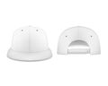 Vector 3d Realistic Render White Blank Baseball Cap Icon Set Closeup Isolated on White Background. Design Template for Royalty Free Stock Photo