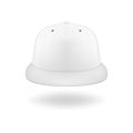 Vector 3d Realistic Render White Blank Baseball Snapback Cap Icon Closeup Isolated on White Background. Design Template Royalty Free Stock Photo