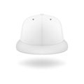 Vector 3d Realistic Render White Blank Baseball Snapback Cap Icon Closeup Isolated on White Background. Design Template