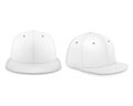 Vector 3d Realistic Render White Blank Baseball Snapback Cap Icon Set Closeup Isolated on White Background. Design Royalty Free Stock Photo