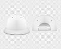 Vector 3d Realistic Render White Blank Baseball Snapback Cap Icon Set Closeup Isolated on White Background. Design Royalty Free Stock Photo