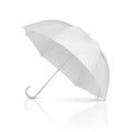 Vector 3d Realistic Render White Blank Umbrella Icon Closeup Isolated on White Background. Design Template of Opened