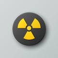 Vector 3d Realistic Round Yellow and Black Warning, Danger Nuclear Symbol Isolated. Radioactive Warning Sign, Pin Badge Royalty Free Stock Photo