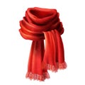 Vector 3d realistic silk, velvet red scarf