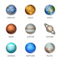 Vector 3d Realistic Space Planet Icon Set Isolated on White Background. The Planets of the Solar System. Galaxy Royalty Free Stock Photo