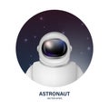 Vector 3d Realistic Spaceman, Astronaut. Spacesuit, Astronaut Helmet on Space Background. Cosmonaut Suit with