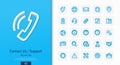 Vector 3d realistic style icons set with contact us, technical support service line symbol Royalty Free Stock Photo